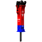 چکش هیدرولیکی MTB 255 نصب شده روی بیل مکانیکی متوسط