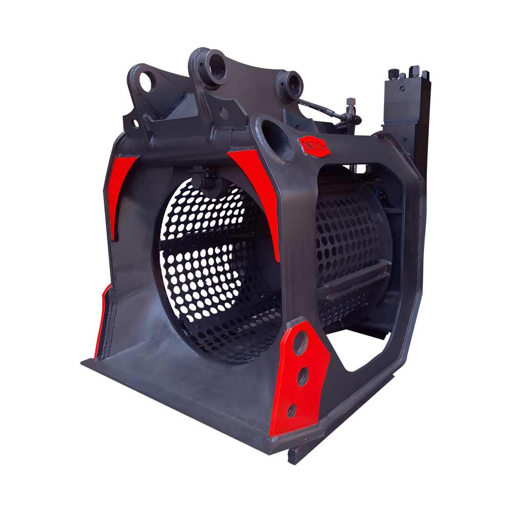 باکت سرند هیدرولیک صنعتی به صورت مجزا در استودیو